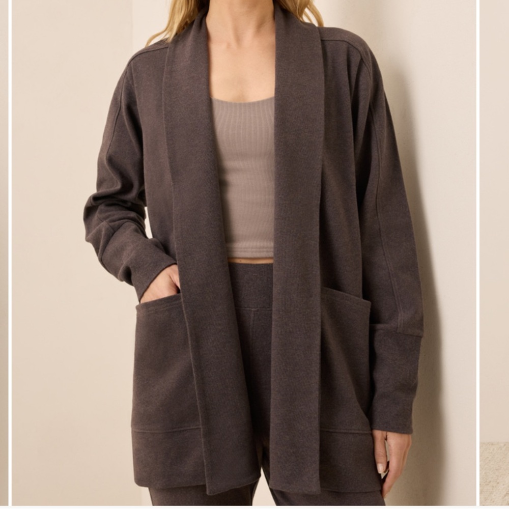 Heathered chocolate Cardigan 
This is like a size 12/14, washed once/never worn.
